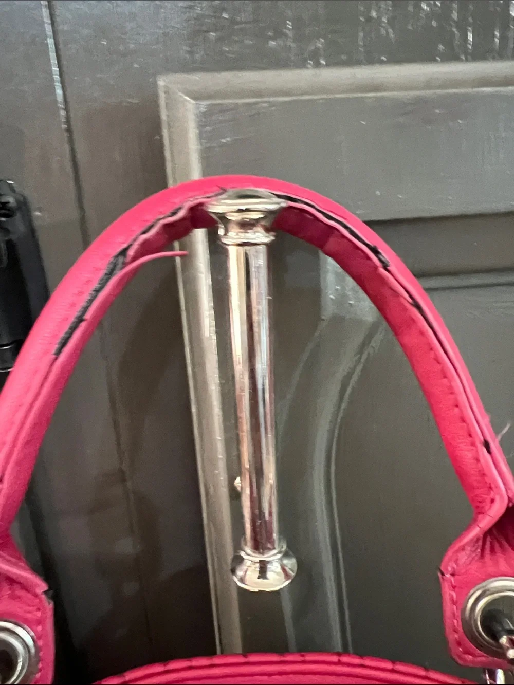Betsey Johnson Hot Pink Quilted Satchel with Silver Hardware